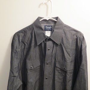 Wrangler Rancher Mens Western Pearl Snap Shirt